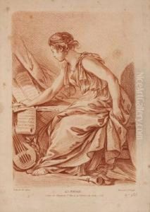 Allegorie Der Poesie by Gilles I Demarteau