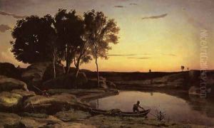 Evening Landscape by Jean-Baptiste-Camille Corot