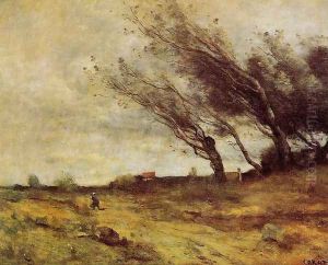 Windswept Landscape by Jean-Baptiste-Camille Corot
