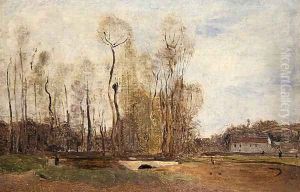 Auvers-sur-Oise: Daubigny's pond, c.1855 by Jean-Baptiste-Camille Corot