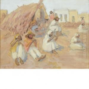Ojibwa Women Gathering Wild Rice by Edwin Willard Deming