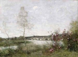 Distant View of Corbeil, Morning, c.1870 by Jean-Baptiste-Camille Corot