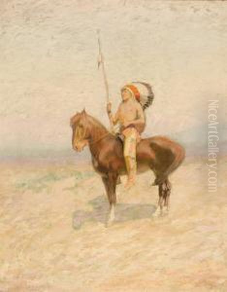 Indian On Horseback - view 1