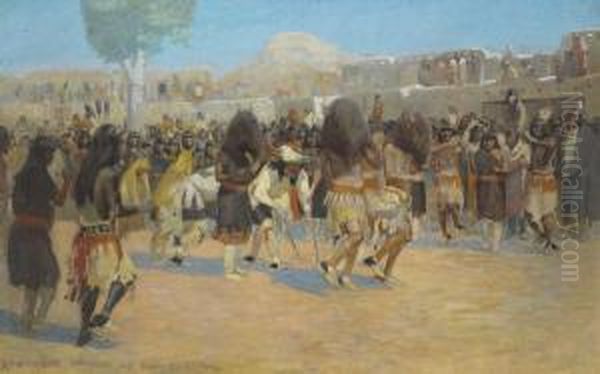 Dance At San Ildefonso Pueblo, New Mexico - view 1