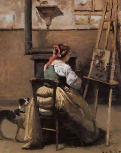The Artist's Studio by Jean-Baptiste-Camille Corot