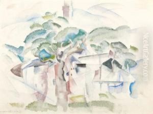 Trees And House (provincetown) by Charles Demuth