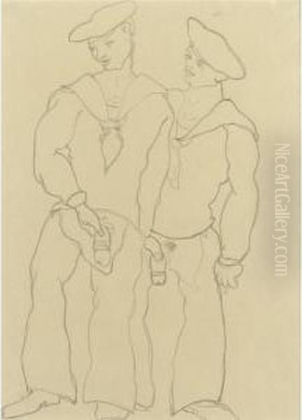 Two Sailors Urinating - view 1