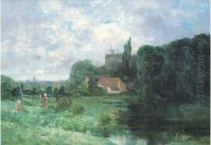 Zomerlandschap (1883) by Gustave Den Duyts