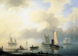 Shipping On A Calm Sea by Herman Henry Op Der Heijde