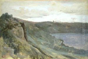 The Banks of the Tiber, Surrounded by Hills, c.1825-27 by Jean-Baptiste-Camille Corot