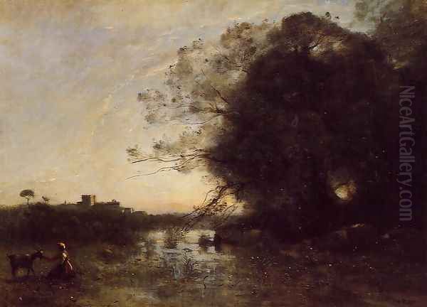 The Swamp by the Large Tree with a Goatherd - view 1