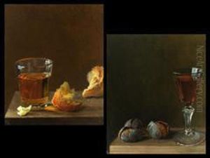Glas Mit Weisswein Und Brot