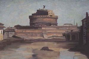 The Castle of St. Angelo, Rome by Jean-Baptiste-Camille Corot
