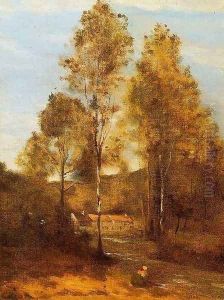 Clearing in the Bois Pierre, near at Eveaux near Chateau Thiery by Jean-Baptiste-Camille Corot