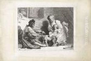 Homme Et Femme Jouant Avec Un Enfant Et Un Chien by Dominique Vivant Denon