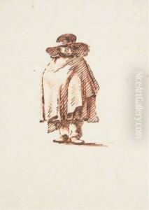 Un Homme Drape Dans Un Manteau Portant Un Chapeau