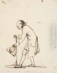Un Homme De Profil A Gauche S'inclinant by Dominique Vivant Denon