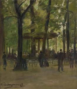 Promeneurs Au Parc De Bruxelles