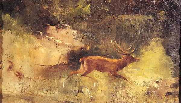 Stag Running through a Wood, c.1865 - view 1