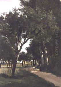 Avenue in the Woods, near Chaville, c.1824 by Jean-Baptiste-Camille Corot