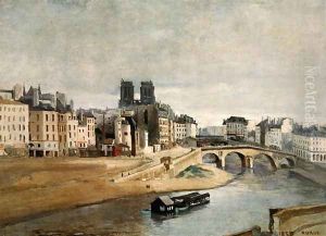 The Seine and the Quai des Orfevres, 1835 by Jean-Baptiste-Camille Corot