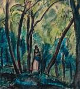 Among Leaves (old Buda Cemetery), About 1922 by Gyula Derkovits
