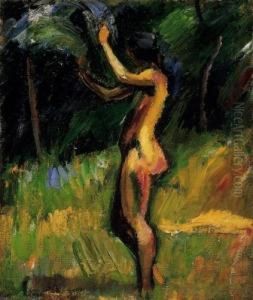 Nude In The Open Air, About 1919 by Gyula Derkovits