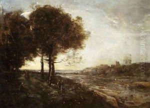 Waterfall on the Romagnes by Jean-Baptiste-Camille Corot