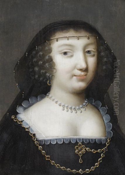 Portrait De Jeune Femme Au Collier De Perles - view 1
