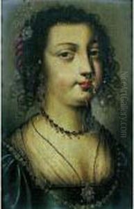 Portrait De Jeune Femme Au Collier De Perles Noires by Claude Deruet