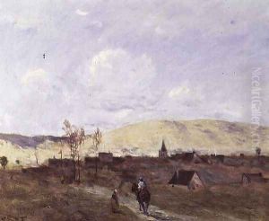 Cavalier in sight of a Village, 1872 by Jean-Baptiste-Camille Corot