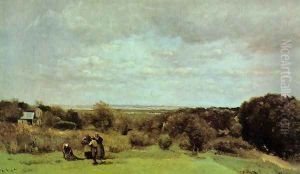 The Grape Harvest at Sevres by Jean-Baptiste-Camille Corot