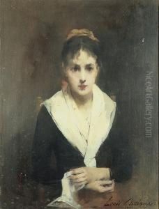 Portrait De Jeune Femme by Louis Henri Deschamps