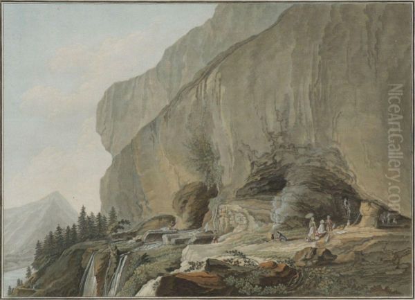 "vue De La Caverne De Saint Beat Sur Le Lac De Thun" - view 1