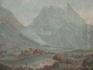 Glacier Inferieur De La Vallee Du Grindelwald by Charles-Melchior Descourtis