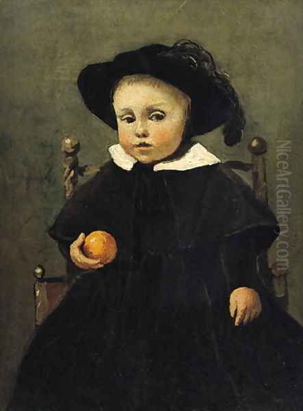 The Painter Adolphe Desbrochers (1841-1902) as a Child, Holding an Orange, 1845 - view 1