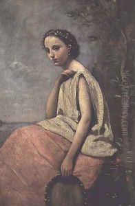 Zingara with a Tambourine by Jean-Baptiste-Camille Corot