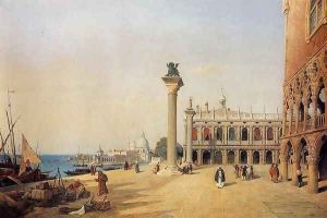 Venice - View of the Esclavons Quay by Jean-Baptiste-Camille Corot