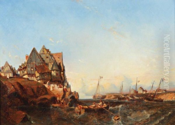 Port De Pecheurs by Eugene Deshayes