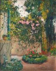 Un Jardin A Alger by Eugene Deshayes