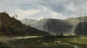 Paysage Presume De La Vallee De La Maurienne by Eugene Deshayes