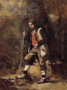 Young Italian Patriot in the Mountains by Jean-Baptiste-Camille Corot