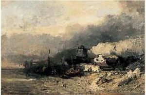 Bord De Mer En Normandie by Eugene Deshayes