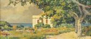 La Villa Au Bord De La Mer by Eugene Deshayes