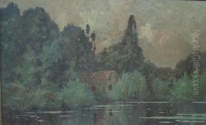 L'etang by Eugene Francois Deshayes