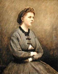 Woman in Grey by Jean-Baptiste-Camille Corot