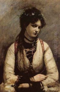 Mademoiselle de Foudras by Jean-Baptiste-Camille Corot