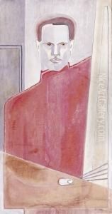 Self-portrait In Red Shirt