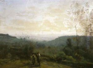 Morning, Fog Effect by Jean-Baptiste-Camille Corot