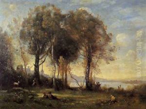 Goatherds on the Borromean Islands by Jean-Baptiste-Camille Corot